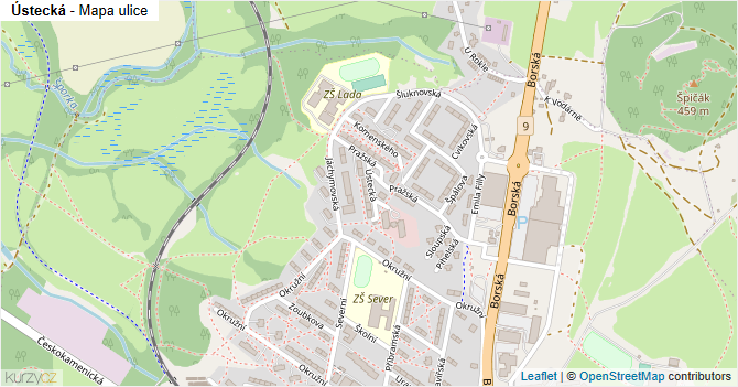 Ústecká - mapa ulice