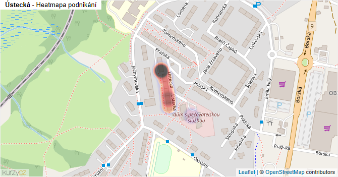 Ústecká - mapa podnikání