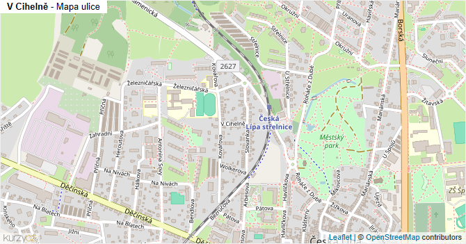 V Cihelně - mapa ulice
