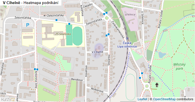 V Cihelně - mapa podnikání