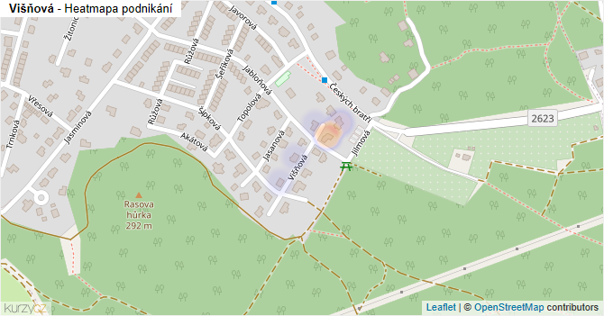 Višňová - mapa podnikání