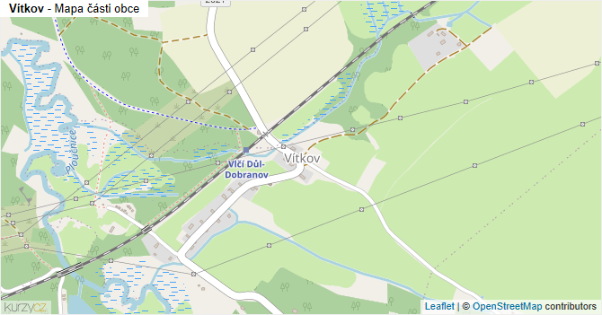 Vítkov - mapa části obce