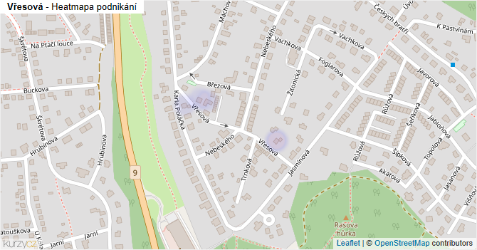 Vřesová - mapa podnikání