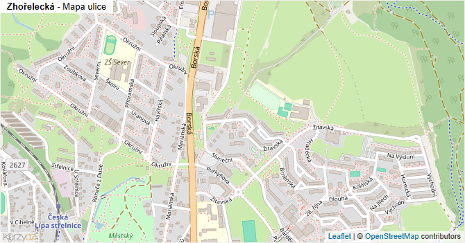 Zhořelecká - mapa ulice