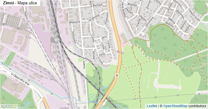 Zimní - mapa ulice