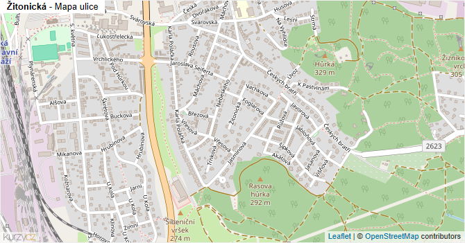 Žitonická - mapa ulice