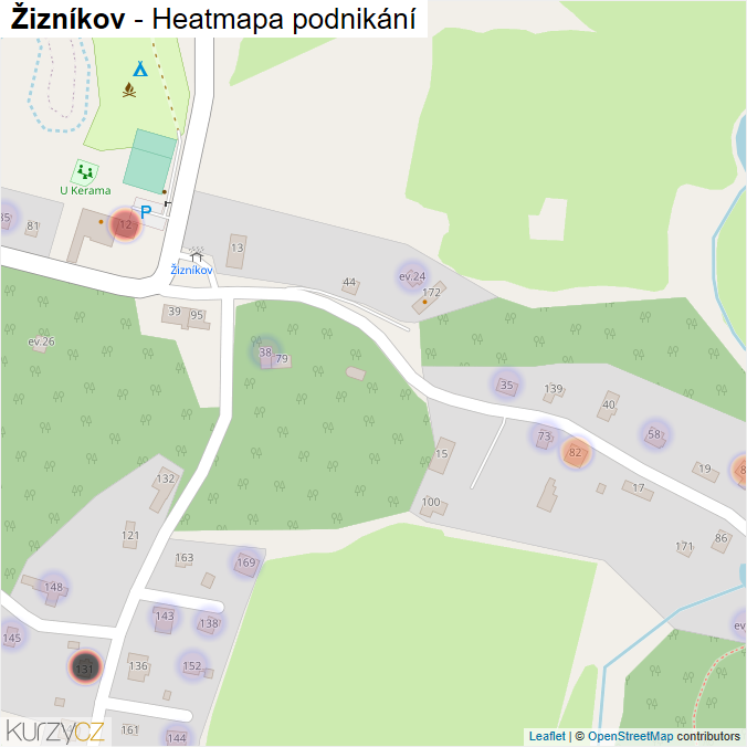 Mapa Žizníkov - Firmy v části obce.