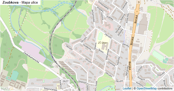 Zoubkova - mapa ulice