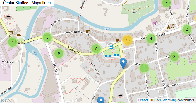 Česká Skalice - mapa firem