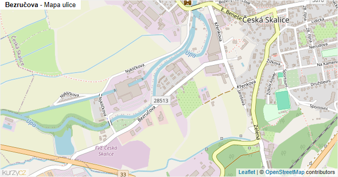 Bezručova - mapa ulice