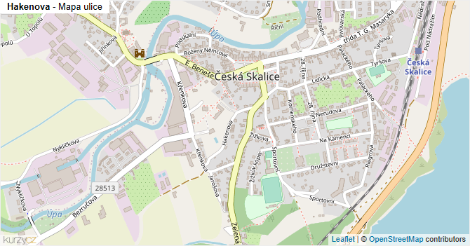 Hakenova - mapa ulice