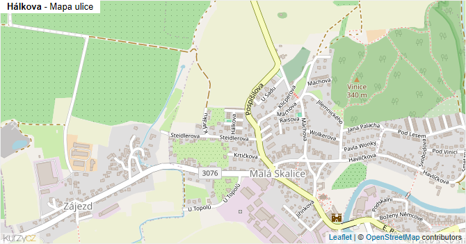 Hálkova - mapa ulice