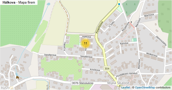 Hálkova - mapa firem