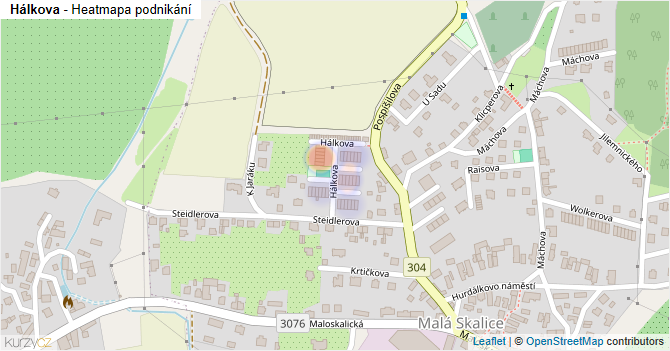 Hálkova - mapa podnikání