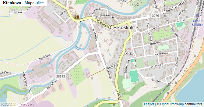 Křenkova - mapa ulice