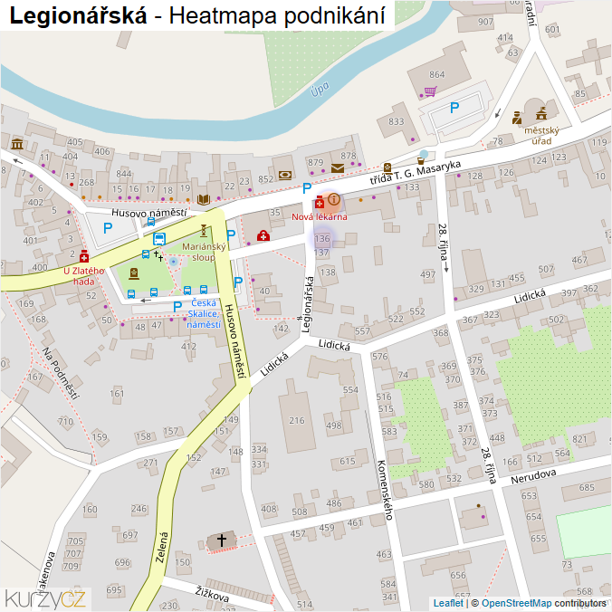 Mapa Legionářská - Firmy v ulici.