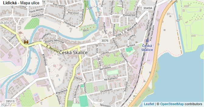 Lidická - mapa ulice