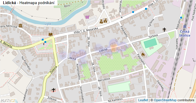 Lidická - mapa podnikání