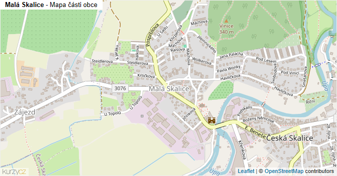 Malá Skalice - mapa části obce