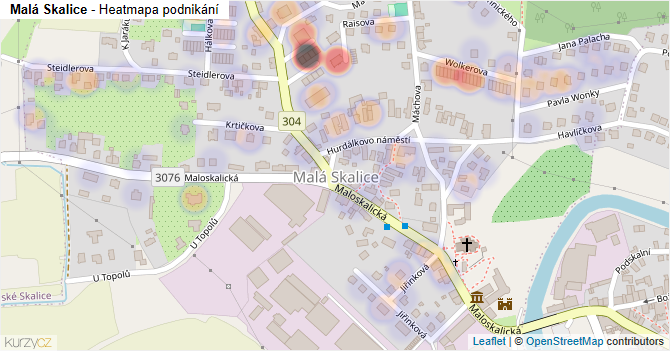 Malá Skalice - mapa podnikání