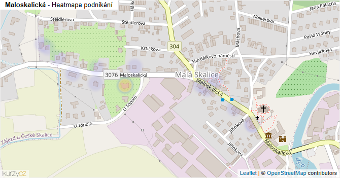 Maloskalická - mapa podnikání