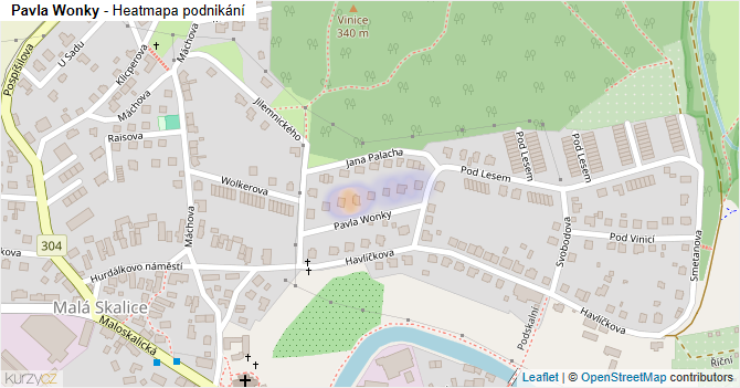 Pavla Wonky - mapa podnikání