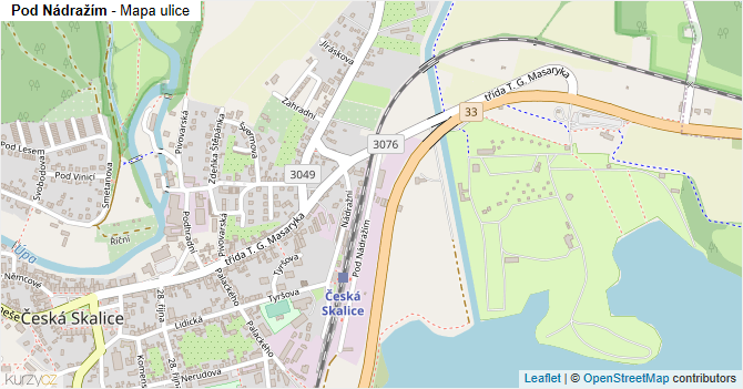 Pod Nádražím - mapa ulice