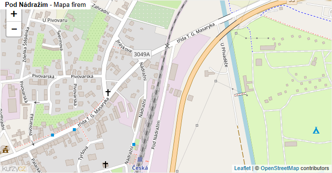 Pod Nádražím - mapa firem
