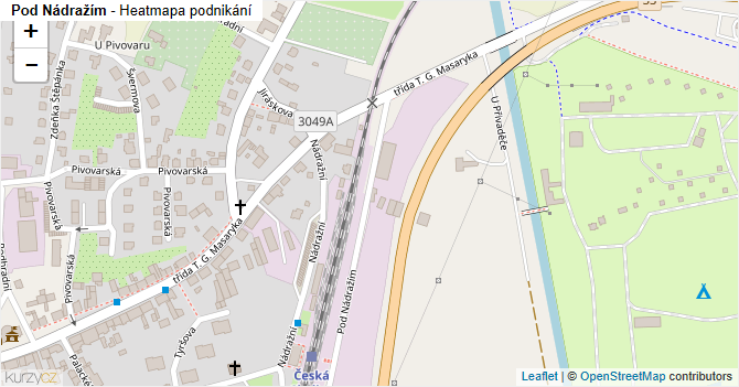 Pod Nádražím - mapa podnikání