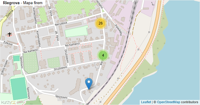 Riegrova - mapa firem