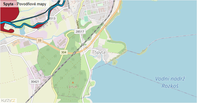 Spyta - záplavové mapy stoleté vody