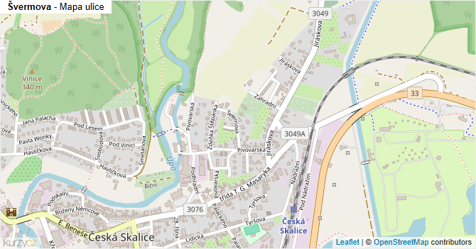 Švermova - mapa ulice