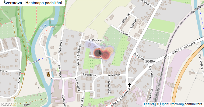 Švermova - mapa podnikání