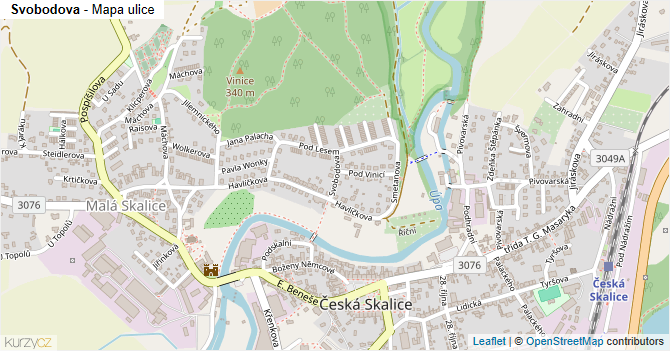 Svobodova - mapa ulice