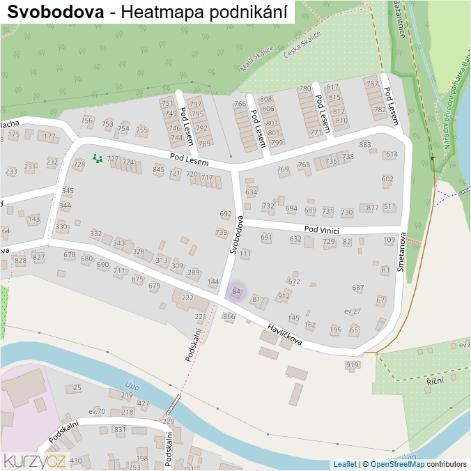 Mapa Svobodova - Firmy v ulici.