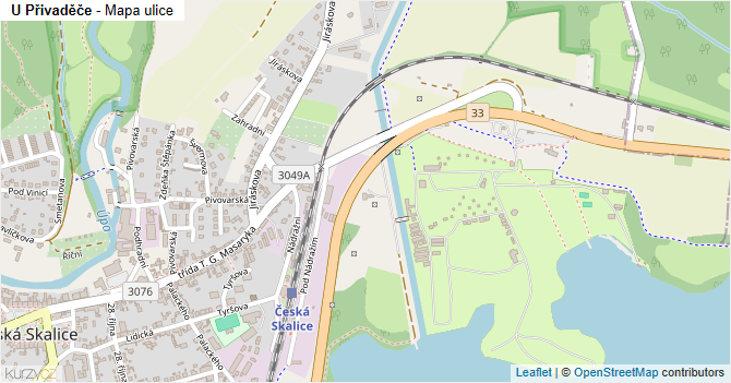 U Přivaděče - mapa ulice
