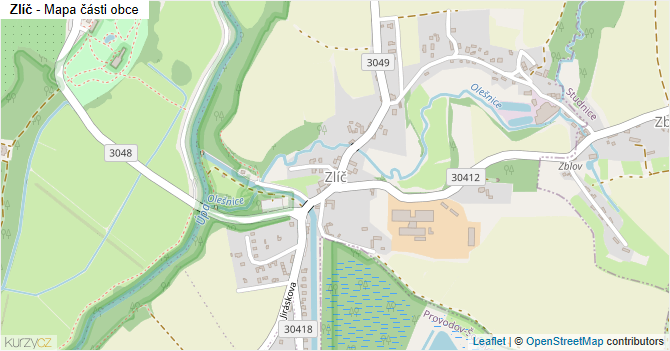 Zlíč - mapa části obce