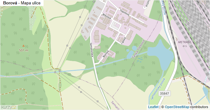 Borová - mapa ulice