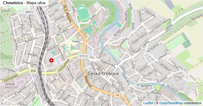 Chmelnice - mapa ulice