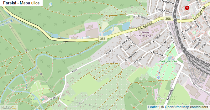Farská - mapa ulice