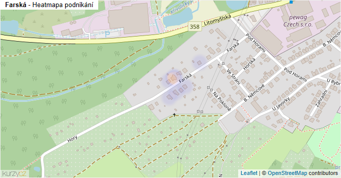 Farská - mapa podnikání