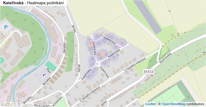 Kateřinská - mapa podnikání