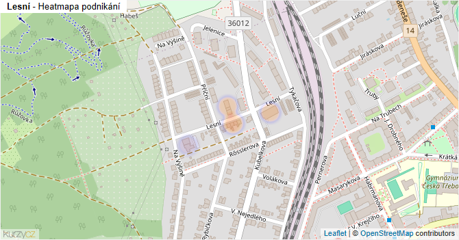 Lesní - mapa podnikání