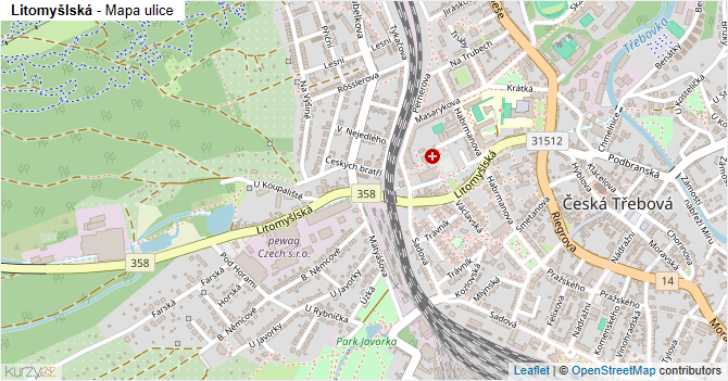 Litomyšlská - mapa ulice
