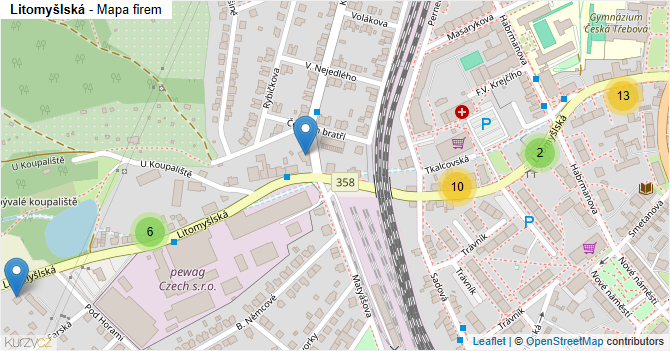 Litomyšlská - mapa firem