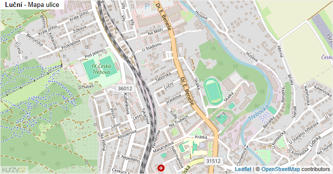 Luční - mapa ulice