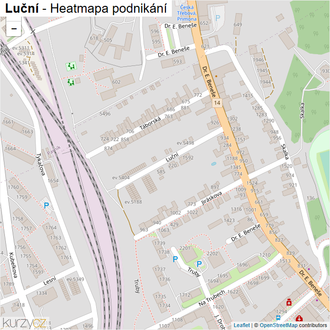 Mapa Luční - Firmy v ulici.