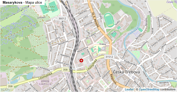 Masarykova - mapa ulice
