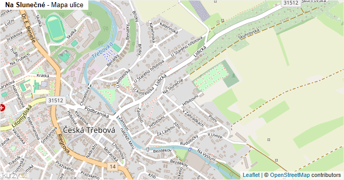 Na Slunečné - mapa ulice