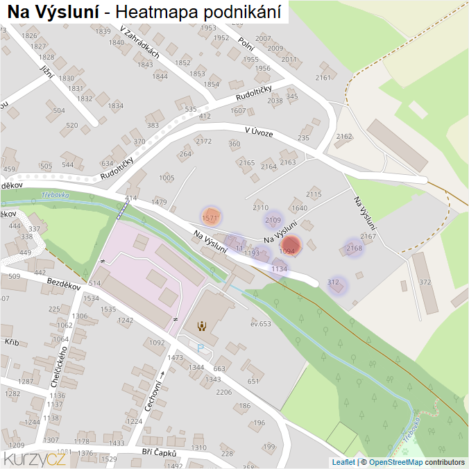 Mapa Na Výsluní - Firmy v ulici.